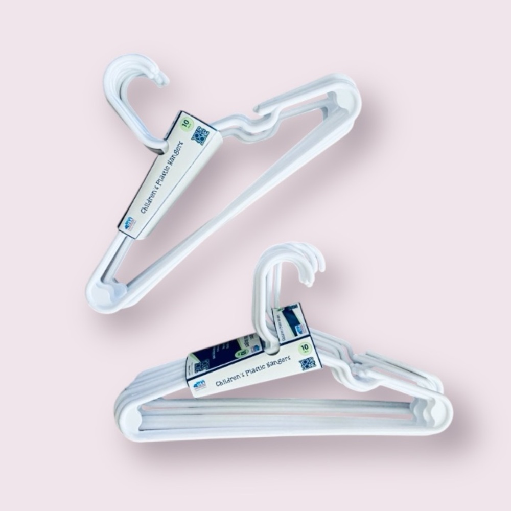 Your Zone Children's Clothing Hangers, 10 Pack, White, Sizes Up to 8 - 2 Sets